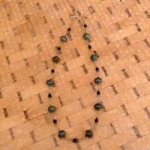 22" Venetian foil art glass bead necklace